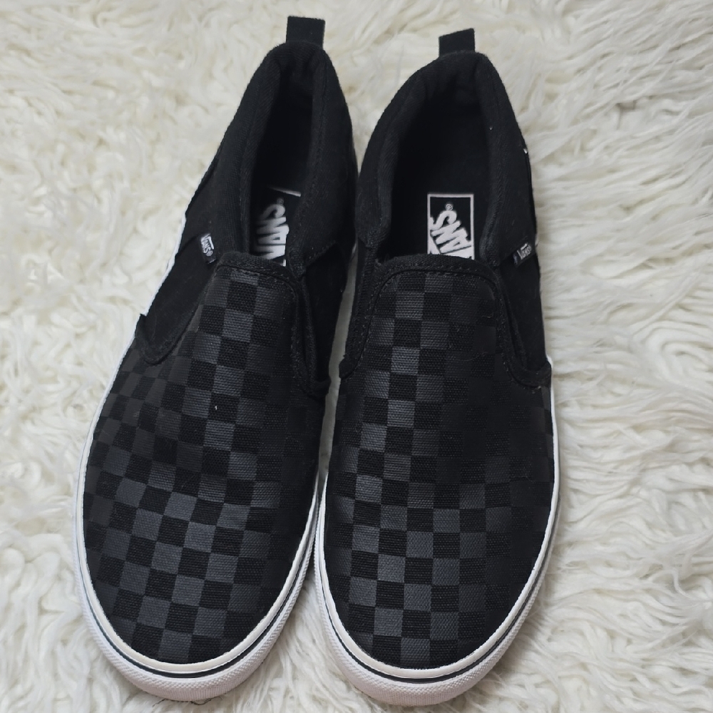 Vans Black Checkerboard Slip-On Sneakers